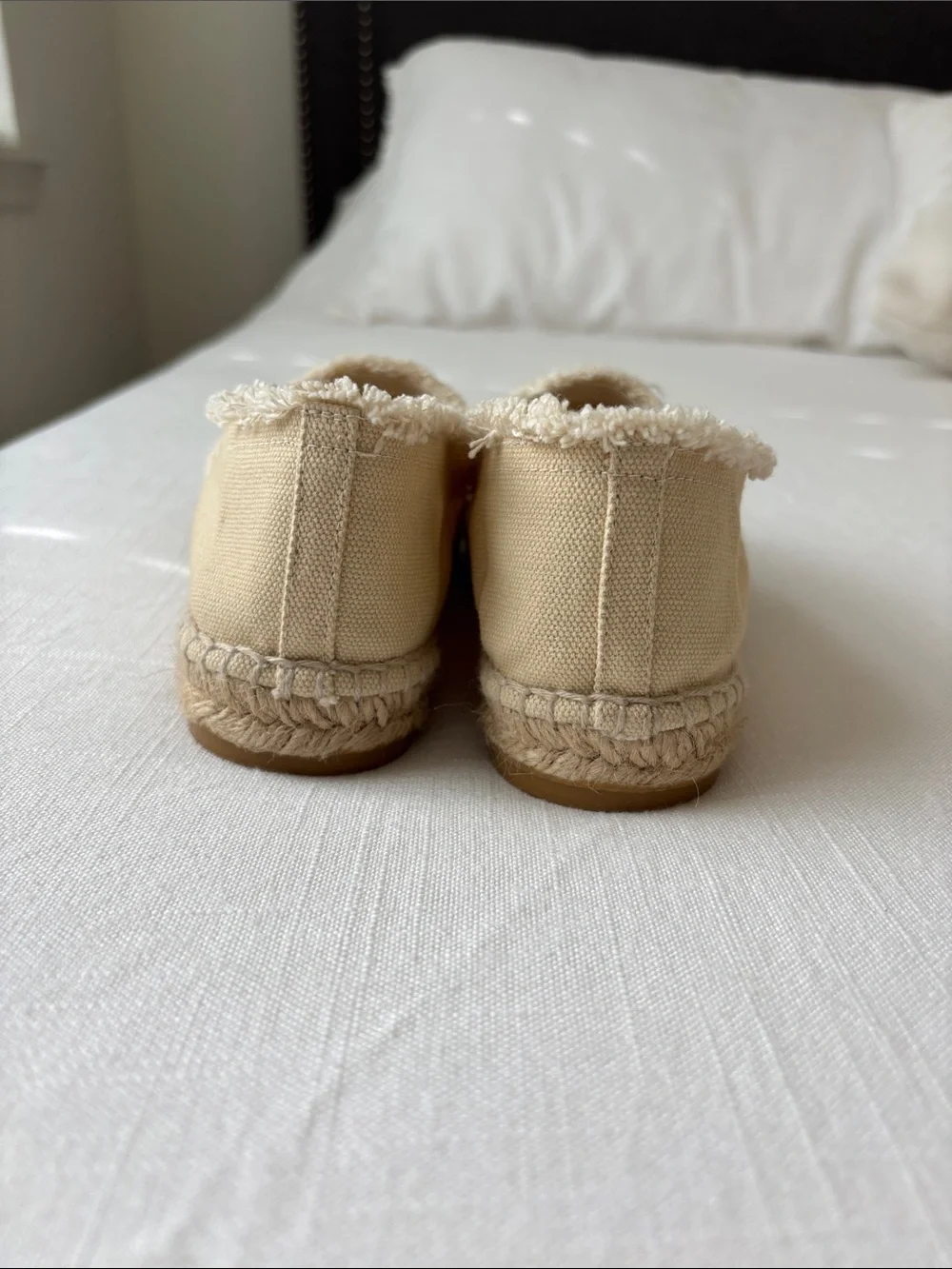 Castañer Casual Canvas Espadrille Flats in Cream Tan